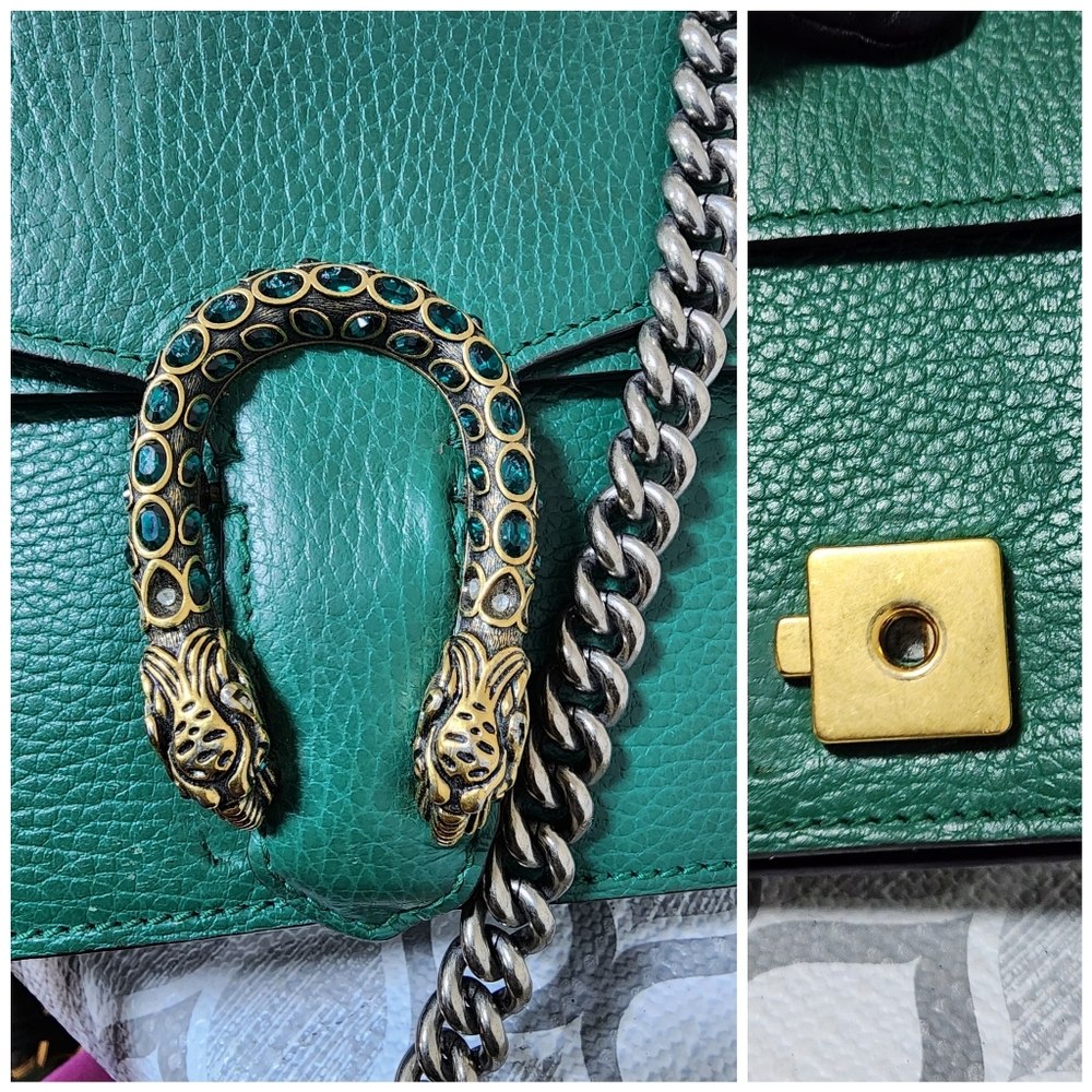 Gucci Small Leather Dionysus Crossbody Bag Green - Picture 11 of 16